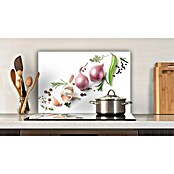 CUCINE Küchenrückwand (Garlic & Onion, 60 x 40 cm, Stärke: 6 mm, Einscheibensicherheitsglas (ESG))