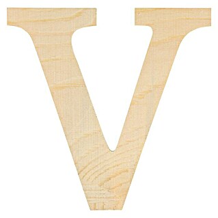 Artemio Letra de madera (Motivo: V, L x An x Al: 11,5 x 1 x 11,5 cm, Madera)