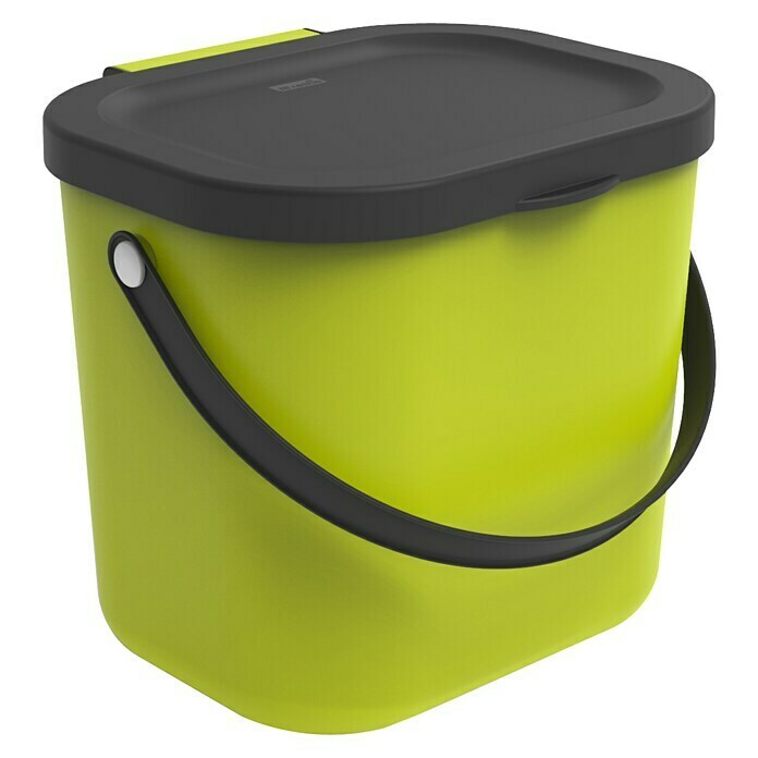 Rotho Mülltrennsystem Albula (6 l, Lime, Eckig, Kunststoff)