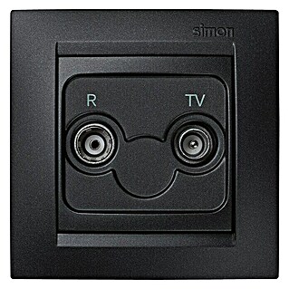 Simon 15 Toma TV intermedia (Grafito, Plástico, Montaje en la pared)