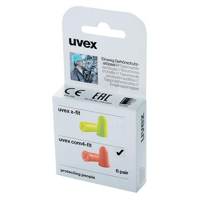 Uvex Gehörschutzstöpsel Com4-Fit (Baustelle, 6 Paar)