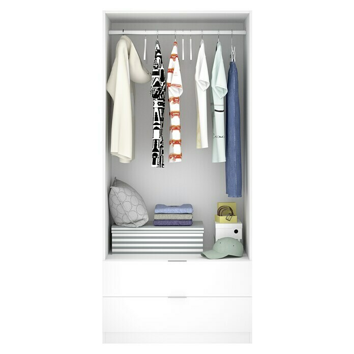 Armario para ropa Essen (L x An x Al: 52 x 81 x 184 cm, Blanco)