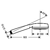 Hansgrohe Crometta Handbrause 100  (Anzahl Funktionen: 1, Durchmesser: 10 cm, Weiß/Chrom)