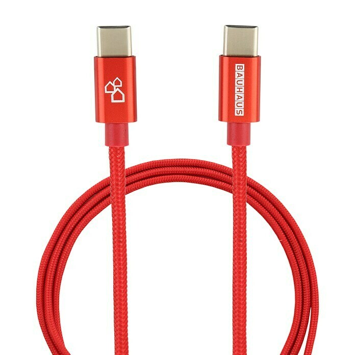 BAUHAUS USB-Ladekabel (Rot, 1 m, C-Stecker auf C-Stecker)