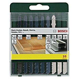 Bosch Stichsägeblatt-Set (Holz/Metall/Kunststoff, 10 -tlg., T-Schaft)