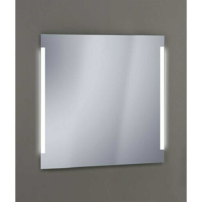 Espejo con luz LED Alanna (An x Al: 80 x 80 cm, Transformador)