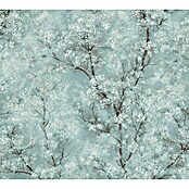 AS Creation New Walls Vliestapete Bäume (Blau/Grün, Floral, 10,05 x 0,53 m)