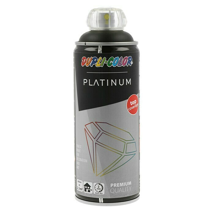 Dupli-Color Platinum Buntlack-Spray RAL 9005 (Tiefschwarz, 400 ml, Seidenmatt)