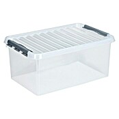 Sunware Aufbewahrungsbox Q-Line (L x B x H: 60 x 40 x 26 cm, Kunststoff, Transparent, Farbe Griff: Schwarz)