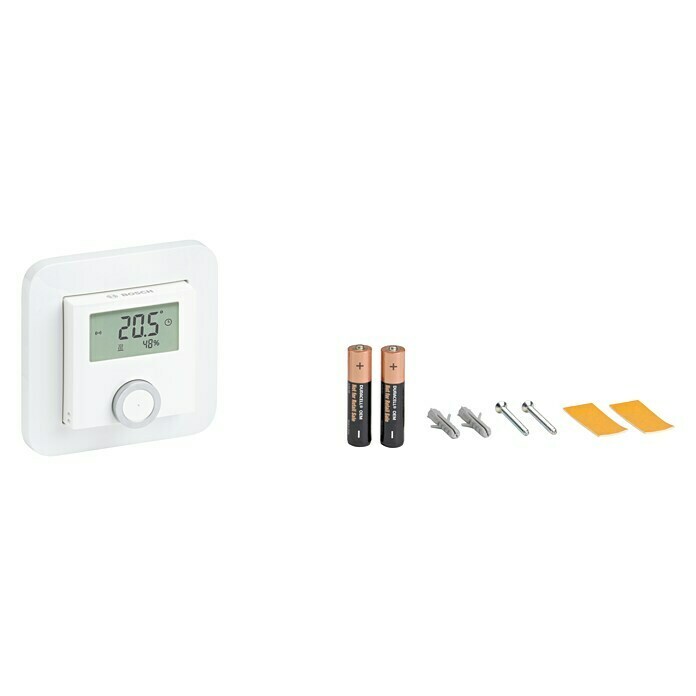Bosch Smart Home Funk-Raumthermostat (Weiß, Batteriebetrieben, 25 x 86 x 86 mm)