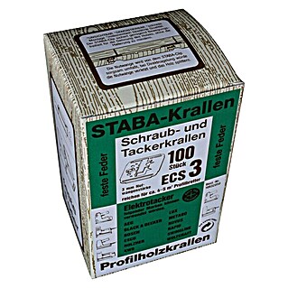 Staba Schraub- & Tackerkrallen ECS 3 (Stärke Nutwange: 3 mm, 100 Stk.)