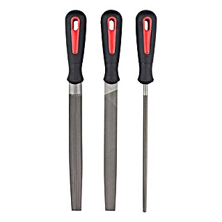 Alpha Tools Set de limas (3 pzs., Apto para: Metal, Picado: 2/medio, Longitud hoja de lima: 200 mm)