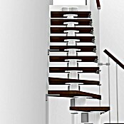 Fontanot Arké Escalera principal Kompact 74 (Ancho: 74 cm, Blanco, En espiral 1/4, Color peldaños: Haya oscura, Altura de planta: 191 - 303 cm)