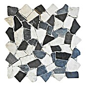 Mosaikfliese Marmor (30 x 30 cm, Weiß/Schwarz/Grau, Matt)