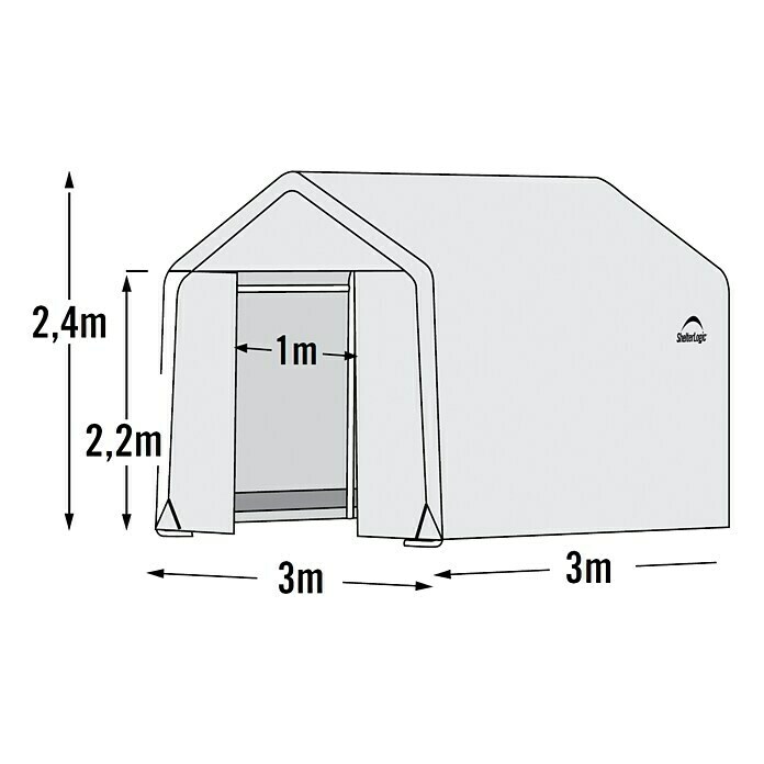 ShelterLogic Folien-Gewächshaus (Grundfläche: 9 m², Polyethylenfolie, Folienstärke: 160 g/m³)