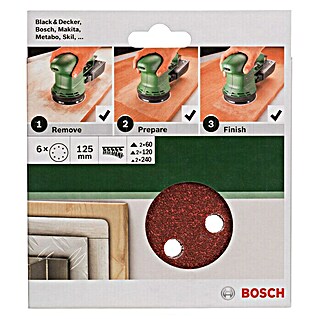 Bosch Schleifblatt-Set (125 mm, 6 Stk.)