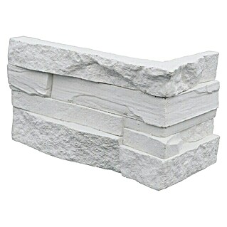 Verblendstein-Ecke White Stone (8 x 18 x 11,2 cm, Weiß, Steinoptik)