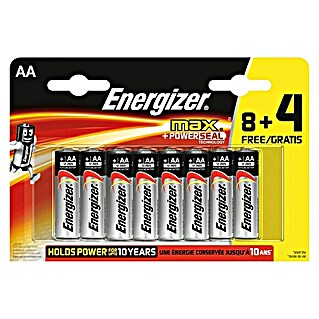 Energizer Batterie max (Mignon AA, 1,5 V, Alkali-Mangan, 12 Stk.)