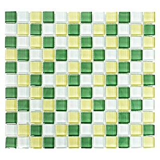 Mosaikfliese Quadrat Crystal Mix XCM 8488 (32,7 x 30,2 cm, Hellgrün/Hellgelb, Glänzend)