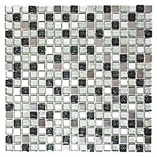 Mozaïektegel Quadrat Crystal Mix XCE 88 (30,5 x 32,2 cm, Zilver, Glanzend)