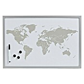 Magnetska ploča Karta svijeta (60 x 40 cm, Magnetski fini lim, uklj. olovka, držač za olovku, 3 magneta, ušice za vješanje)