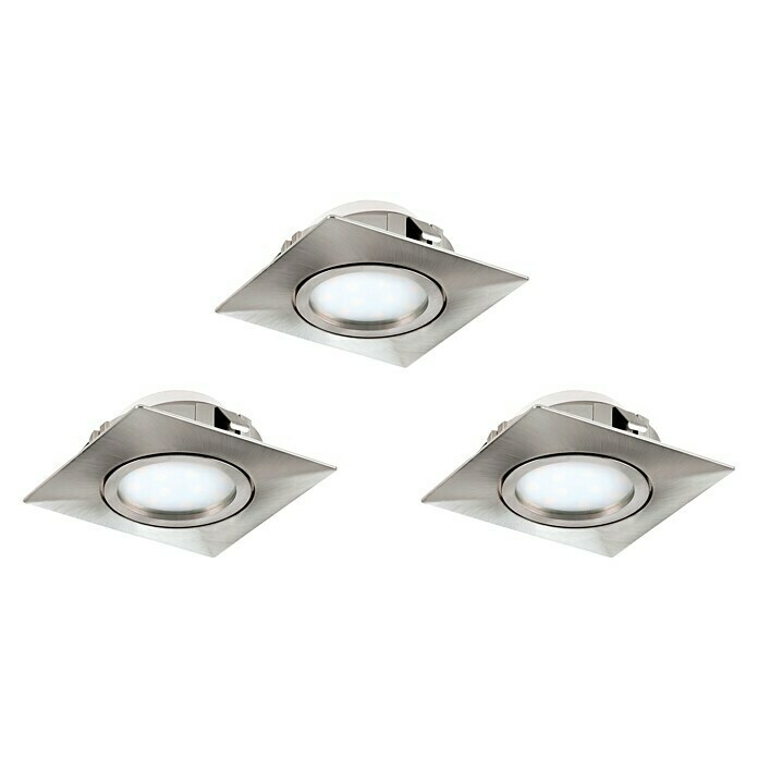 Tween Light LED-Einbauleuchten-Set (3 x 6 W, Warmweiß, Quadratisch, Nickel matt, 3 Stk.)