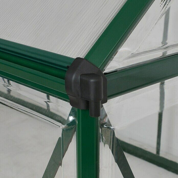 Palram Gewächshaus Hybrid (3,06 x 1,85 x 2,08 m, Polycarbonat, Glasstärke Seitenwände: 0,75 mm, Grün)