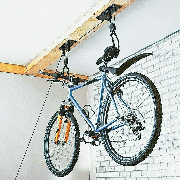 Fietslift, plafondbevestiging (19 x 26 x 10 cm, Belastbaarheid: 20 kg, Slaghoogte: Max. 4 m)