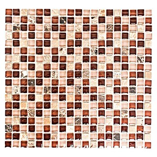 Mosaikfliese Quadrat Crystal Mix XCM M870 (30,5 x 32,2 cm, Braun, Glänzend)