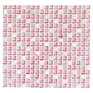 Mosaikfliese Quadrat Crystal Mix XCM M940 (30,5 x 32,2 cm, Rosa, Glänzend)