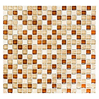 Mosaikfliese Quadrat Crystal Mix XCM M820 (30,5 x 32,2 cm, Beige, Glänzend)