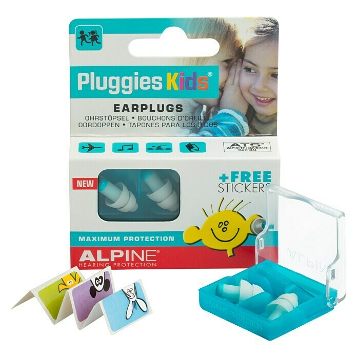Alpine Gehörschutzstöpsel Pluggies Kids (Geeignet für: Kinder, 1 Paar)