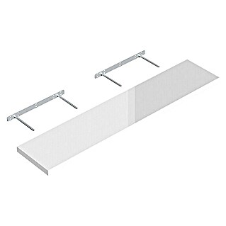 Regalux Wandboard XL4 (23,5 x 118 x 3,8 cm, Weiß Hochglanz, Belastbarkeit: 12 kg)