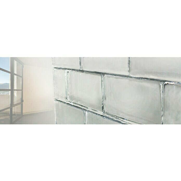 Crystal Collection Glasziegel Glasbaustein satiniert seidenmatt 10x10x5cm 