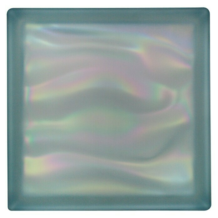 Fuchs Design Glasbaustein BM Perlmutt (Indigo, Aqua, 19 x 19 x 8 cm, Beidseitig satiniert)