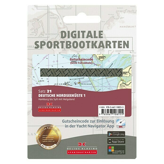 Digitale Sportbootkarte: Satz 21 - Deutsche Nordseeküste 1