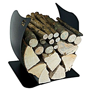 Holzkorb Silvain (40 x 37,5 x 34,5 cm, Stahl, Schwarz)