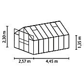 Vitavia Gewächshaus Mars 11500 Plus (4,45 x 2,57 x 2,3 m, Farbe: Anthrazit, Einscheibensicherheitsglas (ESG), 3 mm)