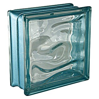 Fuchs Design Bloque de vidrio BM Reflex (Índigo, Aqua, 19 x 19 x 8 cm)