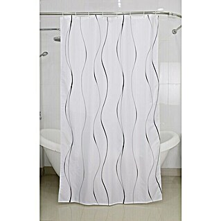Venus Textil-Duschvorhang Schnürsenkel (240 x 200 cm, Weiß)