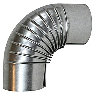 Ofenrohrbogen (Durchmesser: 110 mm, Bogenwinkel: 90 °, Feueraluminiert, Silbergrau)