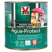 V33 Pintura protectora para la madera Agua Protect (Marrón claro, 500 ml, Satinado)
