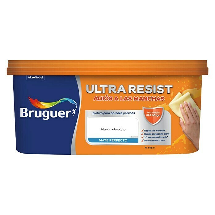 Bruguer Ultra Resist Pintura para paredes Blanco absoluto (4 l, Mate)