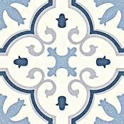 Feinsteinzeugfliese Vintage Montecarlo (25 x 25 cm, Weiß/Blau/Grau, Glasiert)