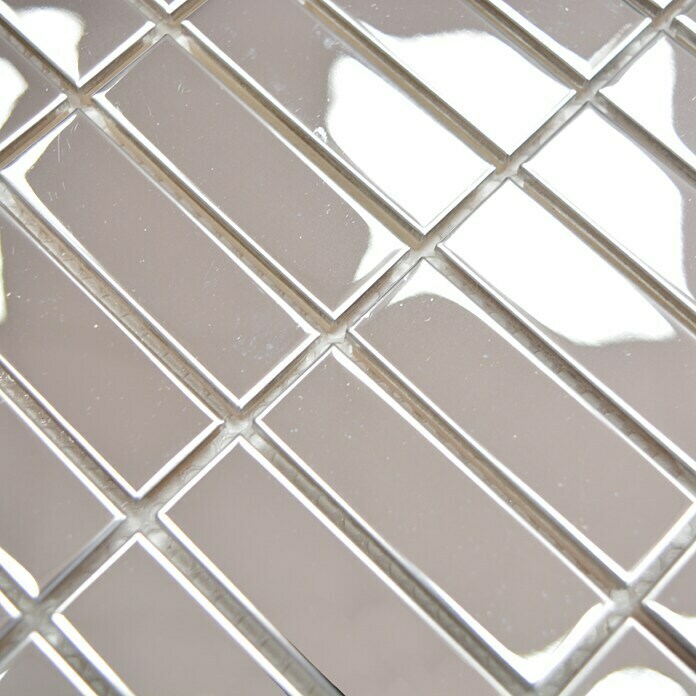 Mosaikfliese Rechteck Steel XCE 1548G (29,8 x 30,5 cm, Silber, Glänzend)