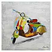 Cuadro pintado a mano Dipinto Colorful motorbike (Moto colorida, 60 x 60 cm)