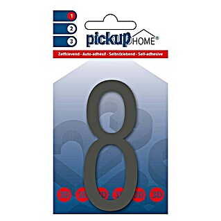 Pickup 3D Home Kućni broj Oslo (Visina: 9 cm, Motiv: 8, Sive boje, Plastika, Samoljepljivo)
