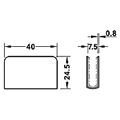 Häfele Gegenplatte für Magnet-Druckverschluss (L x B x H: 7,5 x 40 x 24,5 mm, Geeignet für: Glasdicke 4 - 6 mm)
