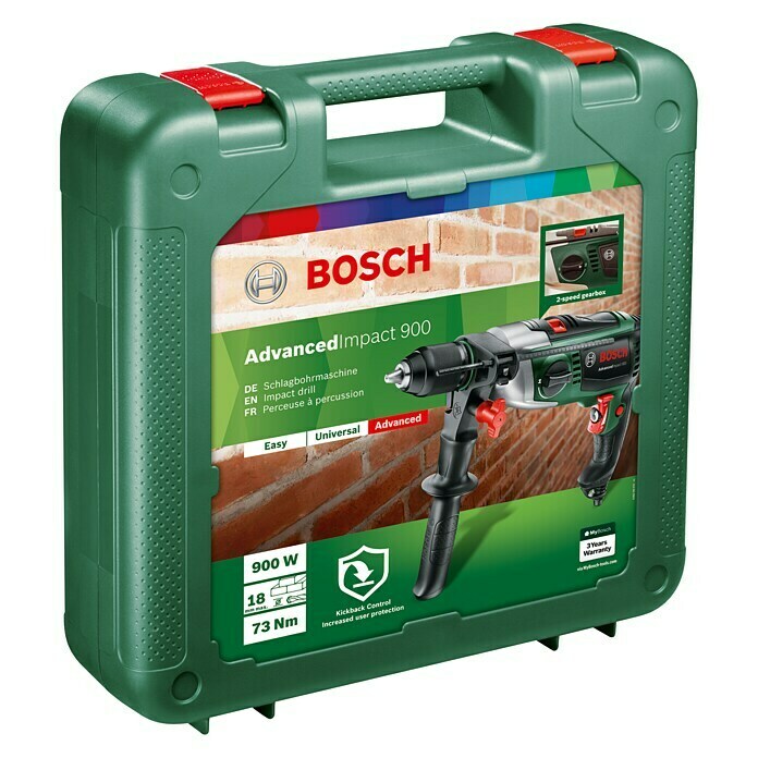Bosch Schlagbohrmaschine AdvancedImpact 900 (900 W, Leerlaufdrehzahl: 50 U/min - 2.850 U/min)