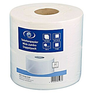 Ernst Toilettenpapier Mini-Jumbo (2 Stk., Anzahl Lagen: 2, 750 Stk., Passend für: Lucart Toilettenpapierspender Mini-Jumbo)